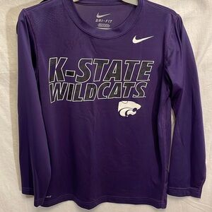 K-State Wildcats Youth Long-Sleeve Dri-Fit T-shirt autographed by Dean Wade